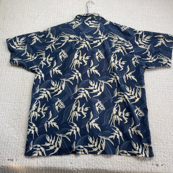 Cache Creek Hawaiian Aloha Shirt Men’s XL Floral Palm Tree AOP Blue / White Read - Picture 10 of 14